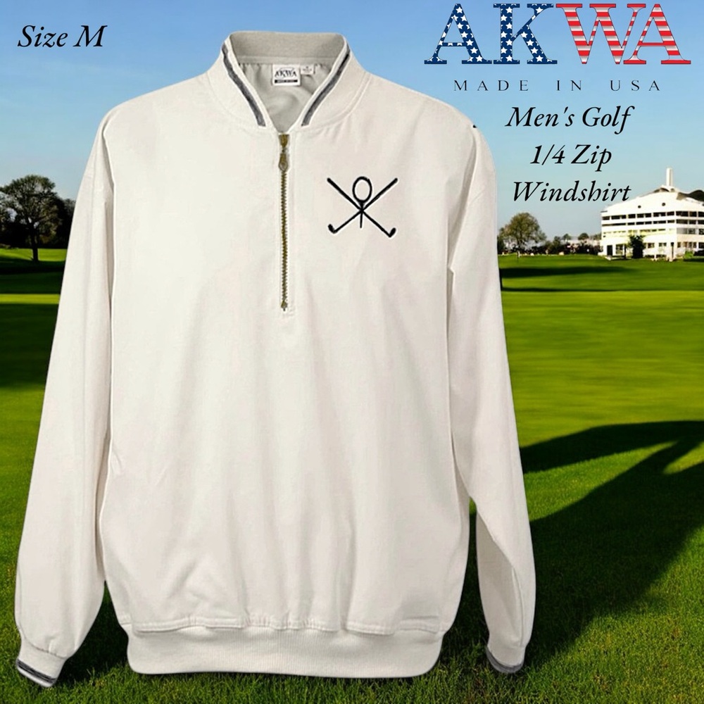 Akwa Men's Golf 1/4 Zip Windshirt Made in USA - Picture 16 of 16